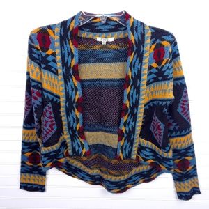 BB Dakota Southwestern Print Cardigan Sweater Size X- Small